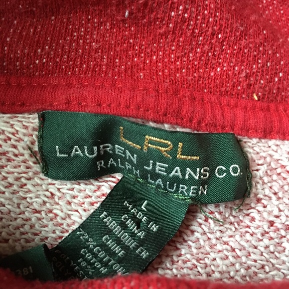 Red Flecked Ralph Lauren Cowel Sweatshirt - Picture 2 of 6